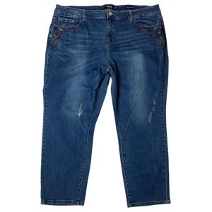 Thompson boyfriend jeans flower detail size 24W